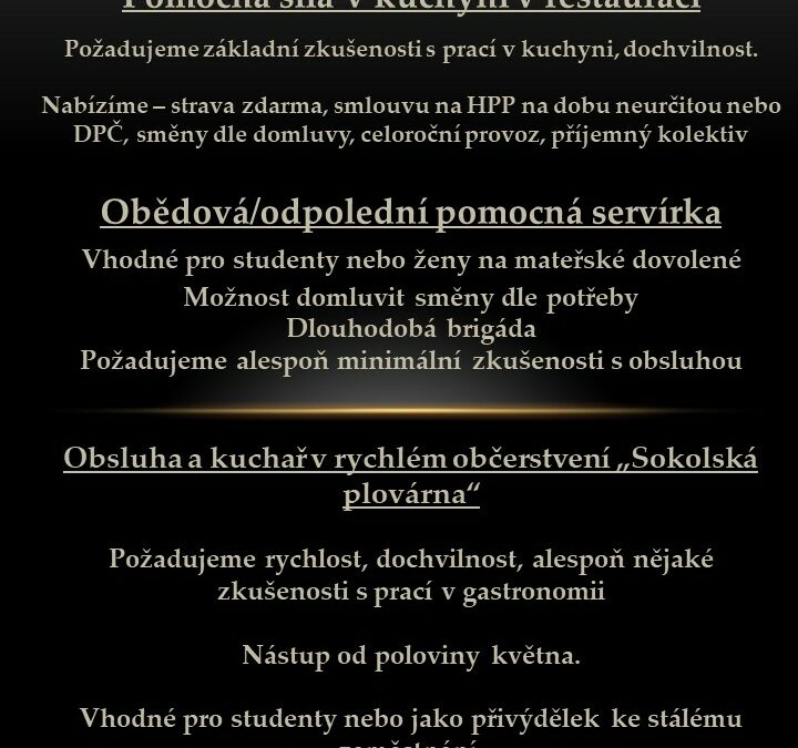 Hledáme nové kolegy