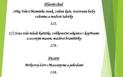 Velikonoční menu 14. až 18.4.2022